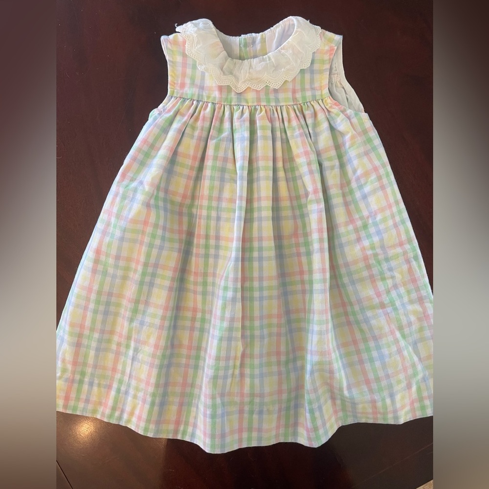 Little English Girls Pastel Gingham Dress